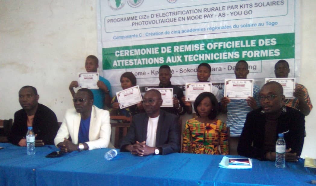 Sokodé: Remise officielle des attestations aux techniciens de l’académie Solaire formés sur le programme CiZo