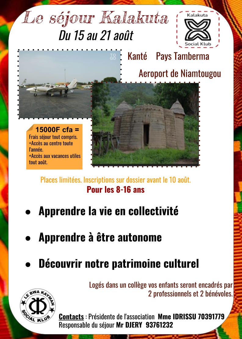 Visitez Kanté, Pays Tamberma, Aéroport de Niamtougou … avec KALAKUTA du 15 au 21 août 2022.