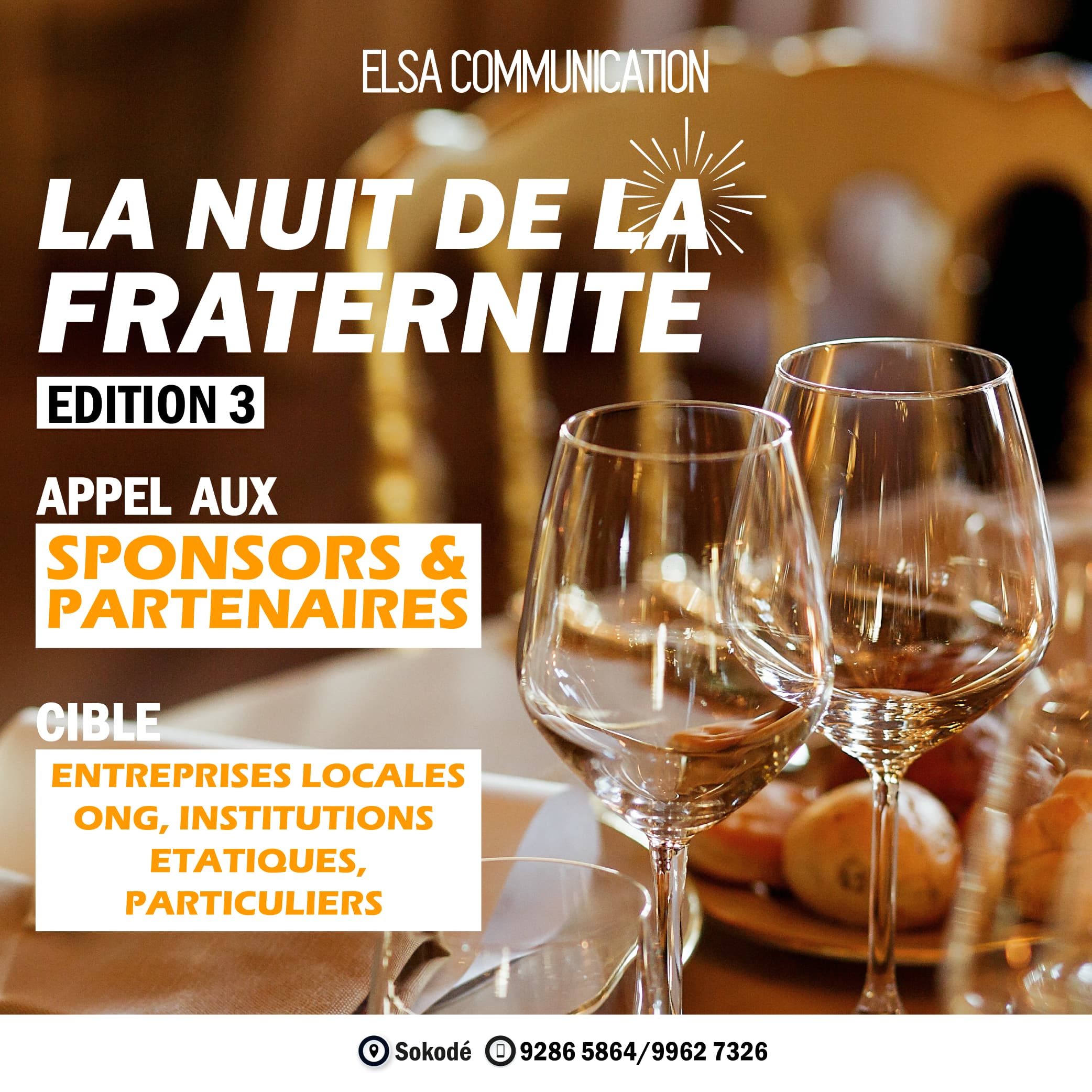 Appel aux Sponsors pour la célébration de la 3ème édition de “La Nuit de la Fraternité” à Sokodé.