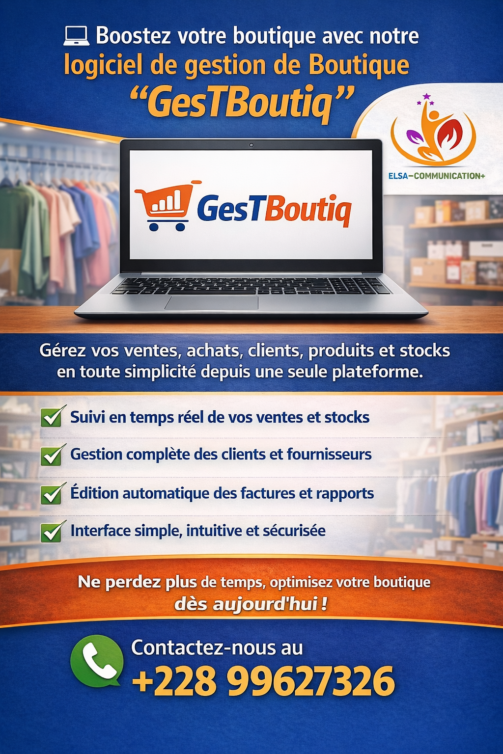 Boostez votre boutique avec notre logiciel de gestion de Boutique ”GesTBoutiq”