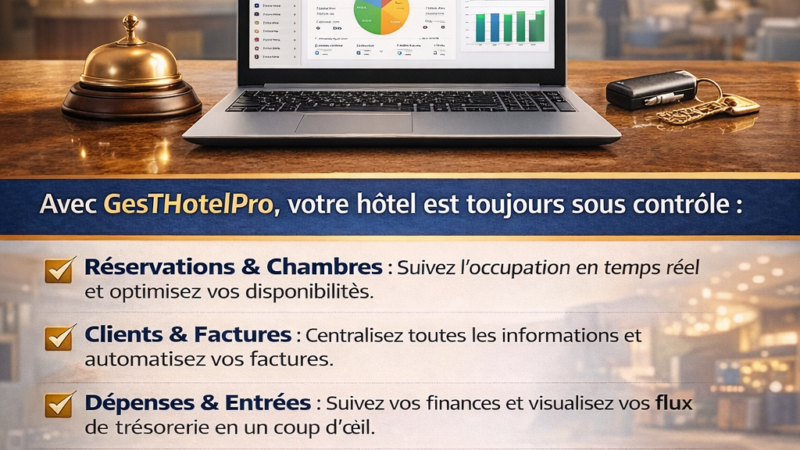 Avec le logiciel GesTHotelPro – Gérez votre hôtel, où que vous soyez !
