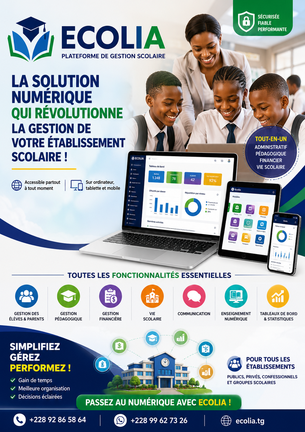 Togo / Ecolia : la plateforme numérique qui révolutionne la gestion des établissements scolaires