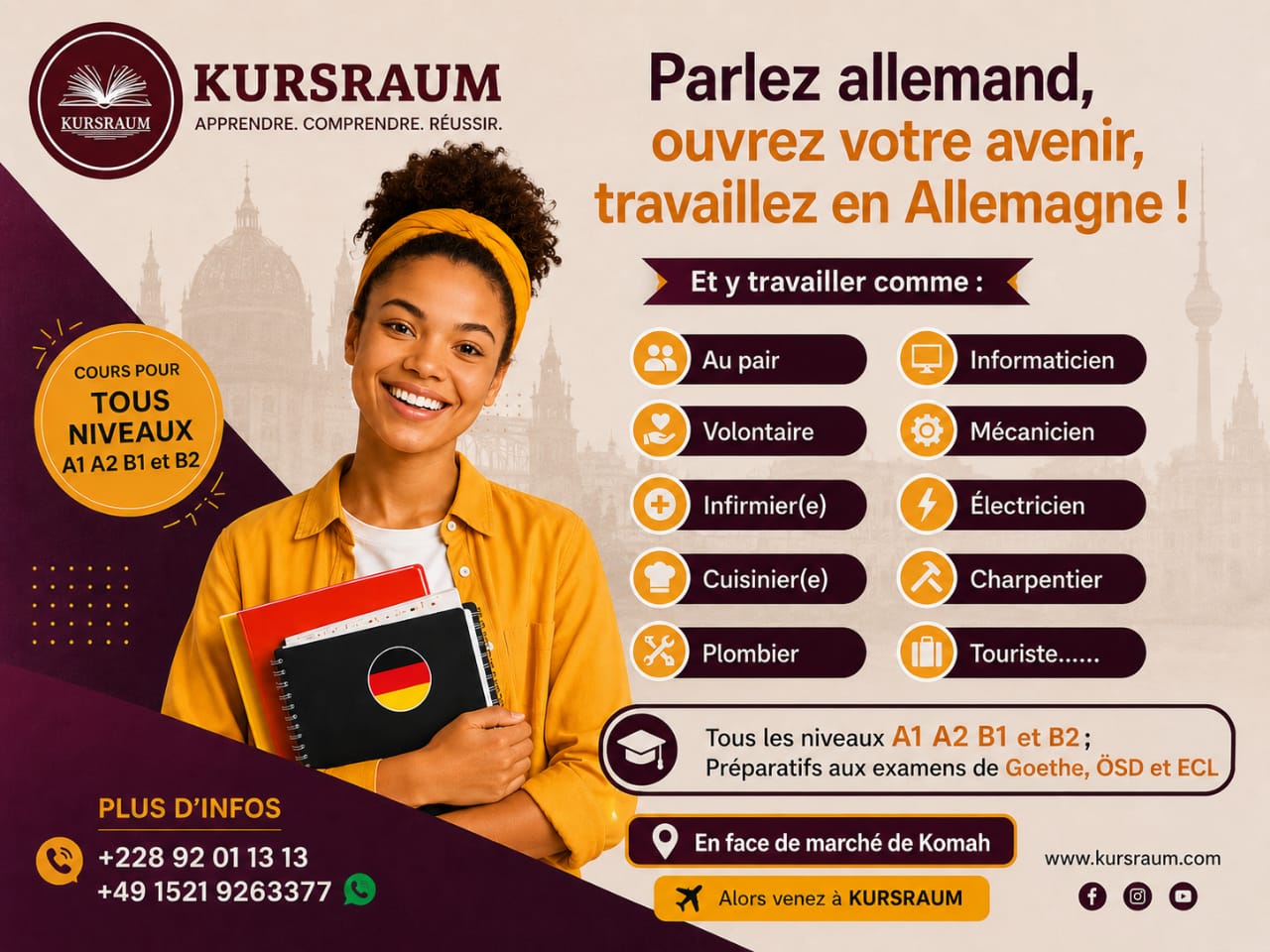 Apprendre l’allemand et préparer son voyage en Allemagne : une opportunité désormais accessible à Sokodé
