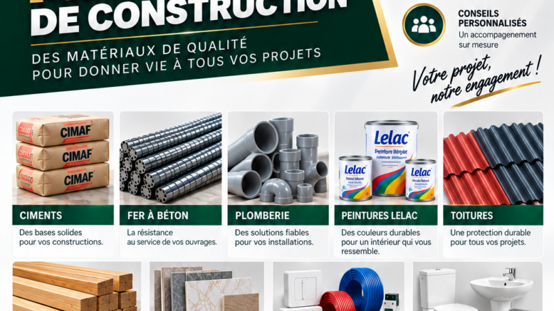 🏗️ ETS TCHABOU : UNE LARGE GAMME DE MATÉRIAUX POUR DONNER VIE À VOS PROJETS
